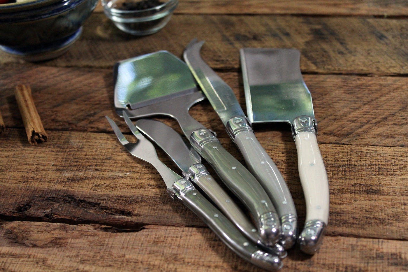  French Home 5 Piece Laguiole Mist Cheese Knife and Fork and Slicer Set - Default Title - Bonton