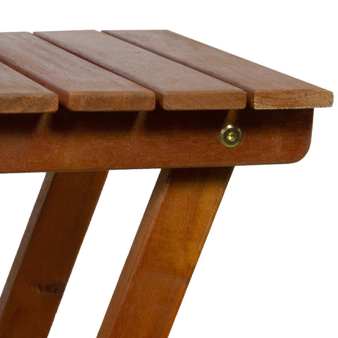 26" Light Brown Acacia Wood Outdoor Folding Accent Table