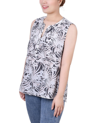 Sleeveless Pintucked Blouse