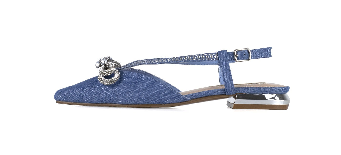  Lady Couture Kendal Flat Slingback - Blue Denim - Bonton