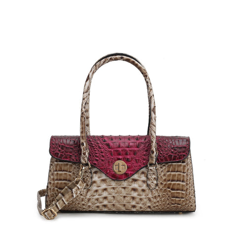 Liviana Croc-Embossed Shoulder Bag