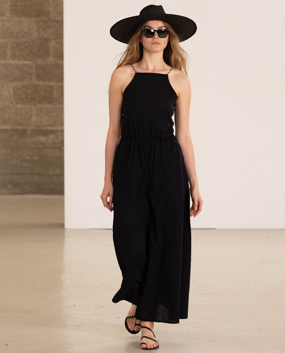  Gottex Beach Life Resort Swim Cover-Up Open Back Jumpsuit -Black - Black - Bonton