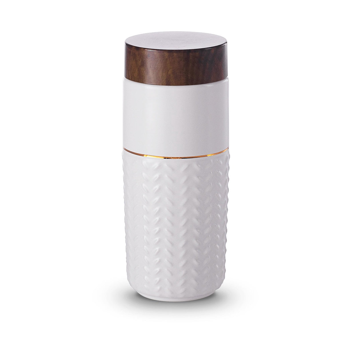  Acera One-O-One / Flying to the Clouds Gold Ceramic Tumbler - White and Golden Line Hand-painted - Bonton