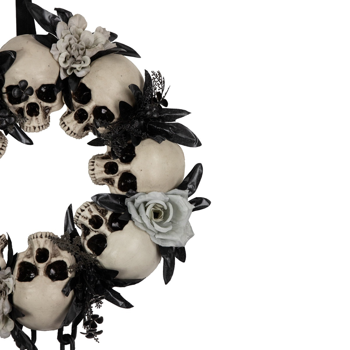  Northlight Skulls and Chains With Roses Halloween Wreath - 15