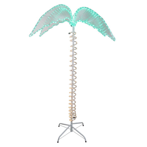 Lighted Rope Tropical Palm Tree Outdoor Decoration - 7' - Green and Clear Lights
