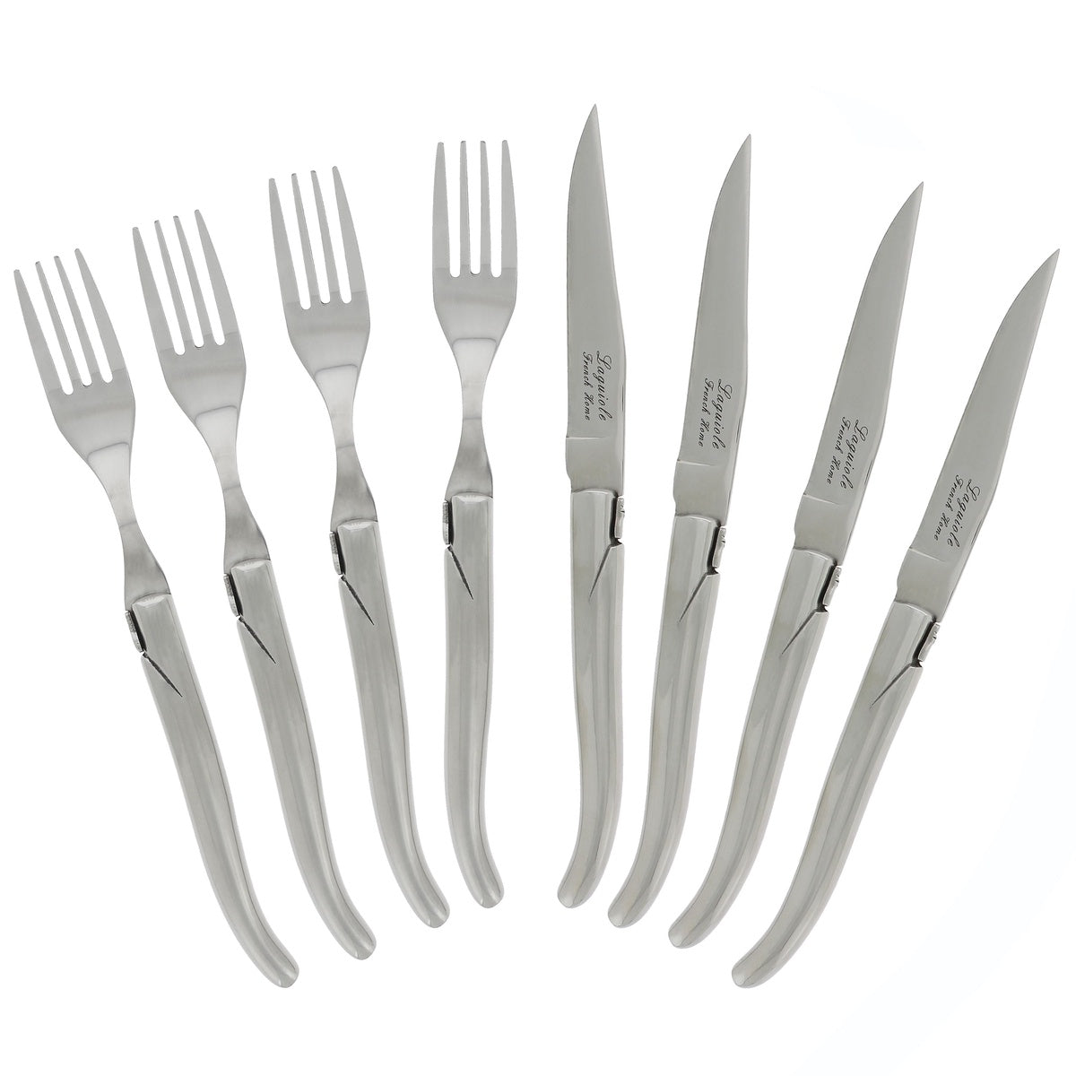  French Home Laguiole Connoisseur Stainless Steel 8-Piece Steak Knife and Fork Set - Default Title - Bonton