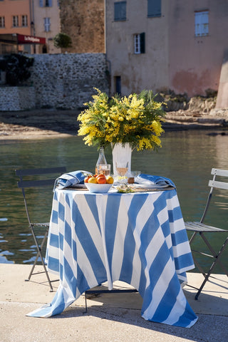 French Tablecloth St. Tropez Blue Stripes