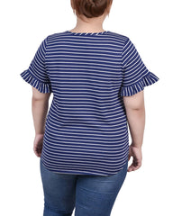 Plus Size Short Bell Sleeve Top