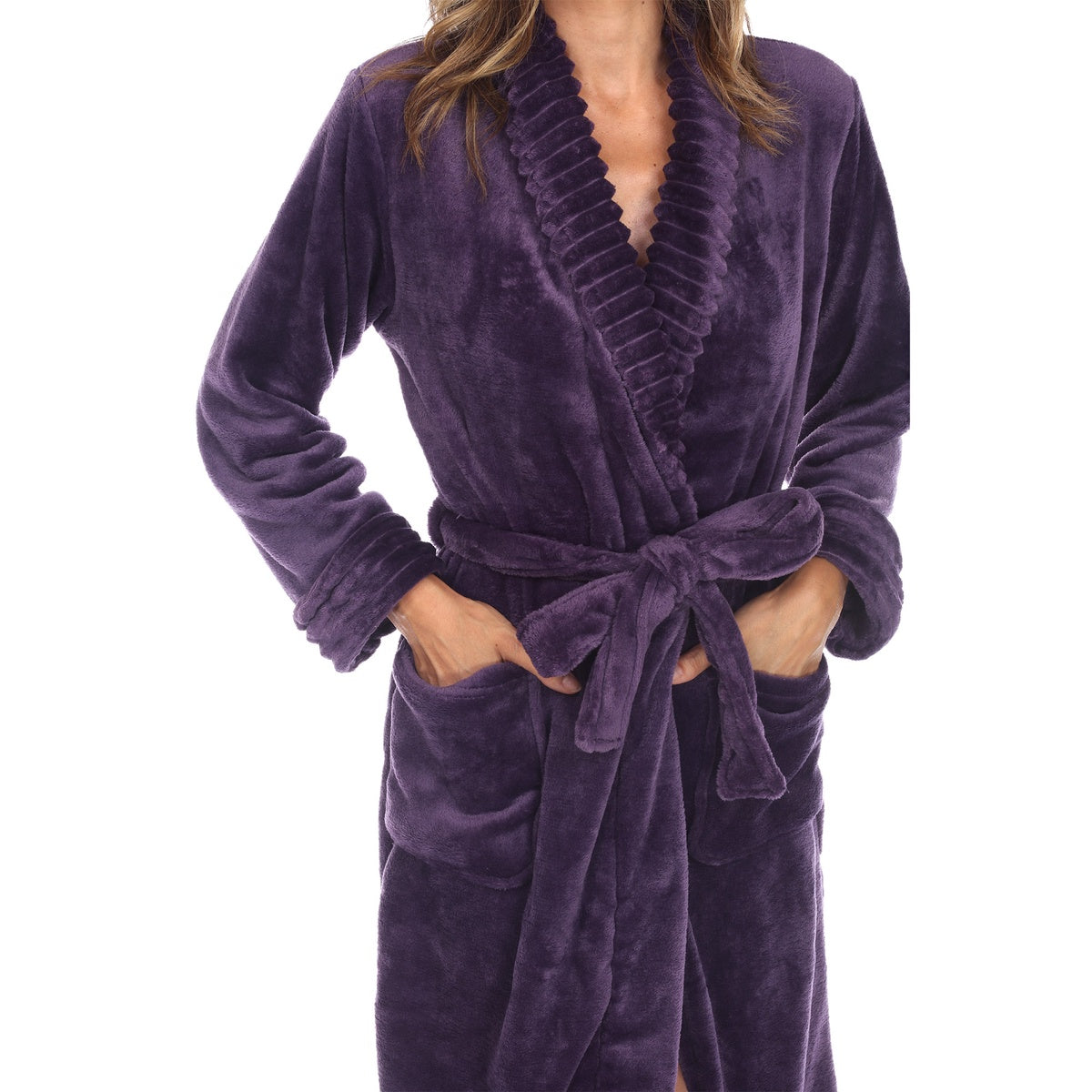  White Mark Women's Cozy Lounge Robe - S/M - Bonton