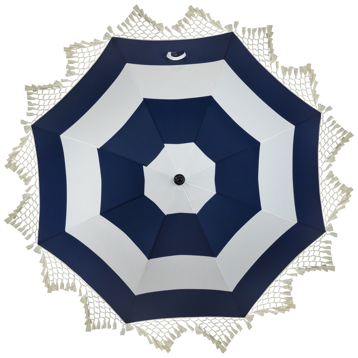  Northlight Striped Outdoor Tilting Beach Market Umbrella - 6.5' - Blue and White - Blue and White - Bonton