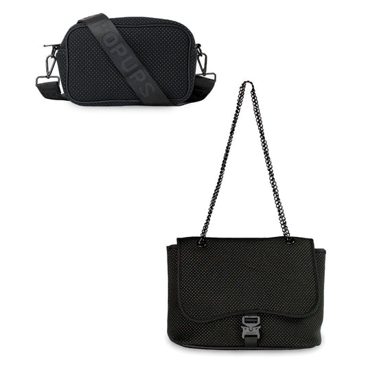 Camera Bag + Flap Crossbody - Black