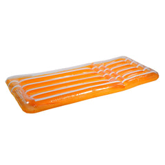 72" Inflatable Orange and White Transparent Cool Stripe Swimming Pool Mattress Float