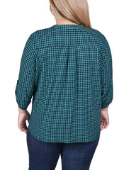 Long Tab-Sleeve Top With Pockets