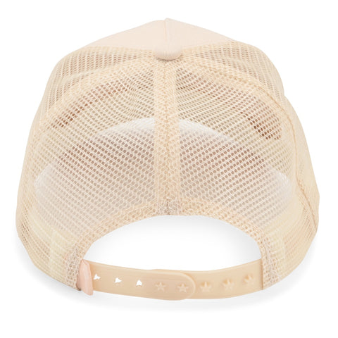 Vintage Havana Trucker Hat for Women & Men – Cream Beige Mesh & Canvas Adjustable Cap With Embroidered Star