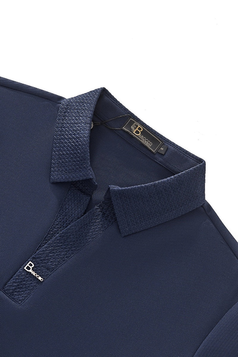  Barocco Stride Contrast Collar Polo NAVY - NAVY - Bonton