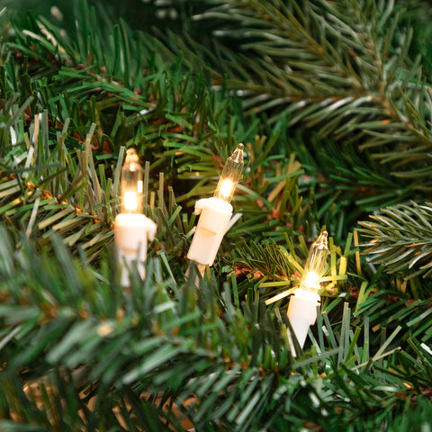 100-Count Clear Mini Christmas Light Set  20.25ft White Wire