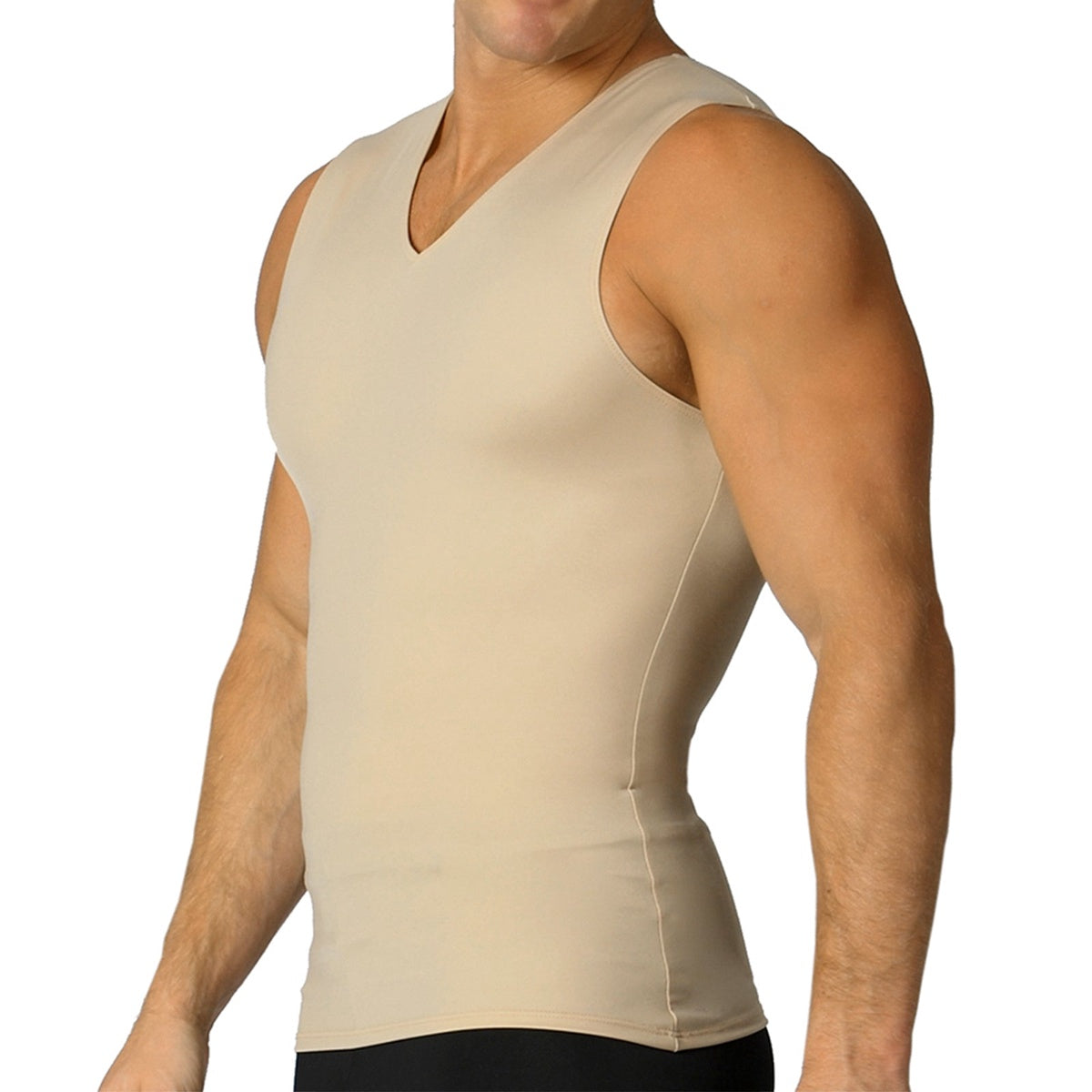  InstantFigure Insta Slim Compression Sleeveless V-Neck Tank VS00N1 - White - Bonton