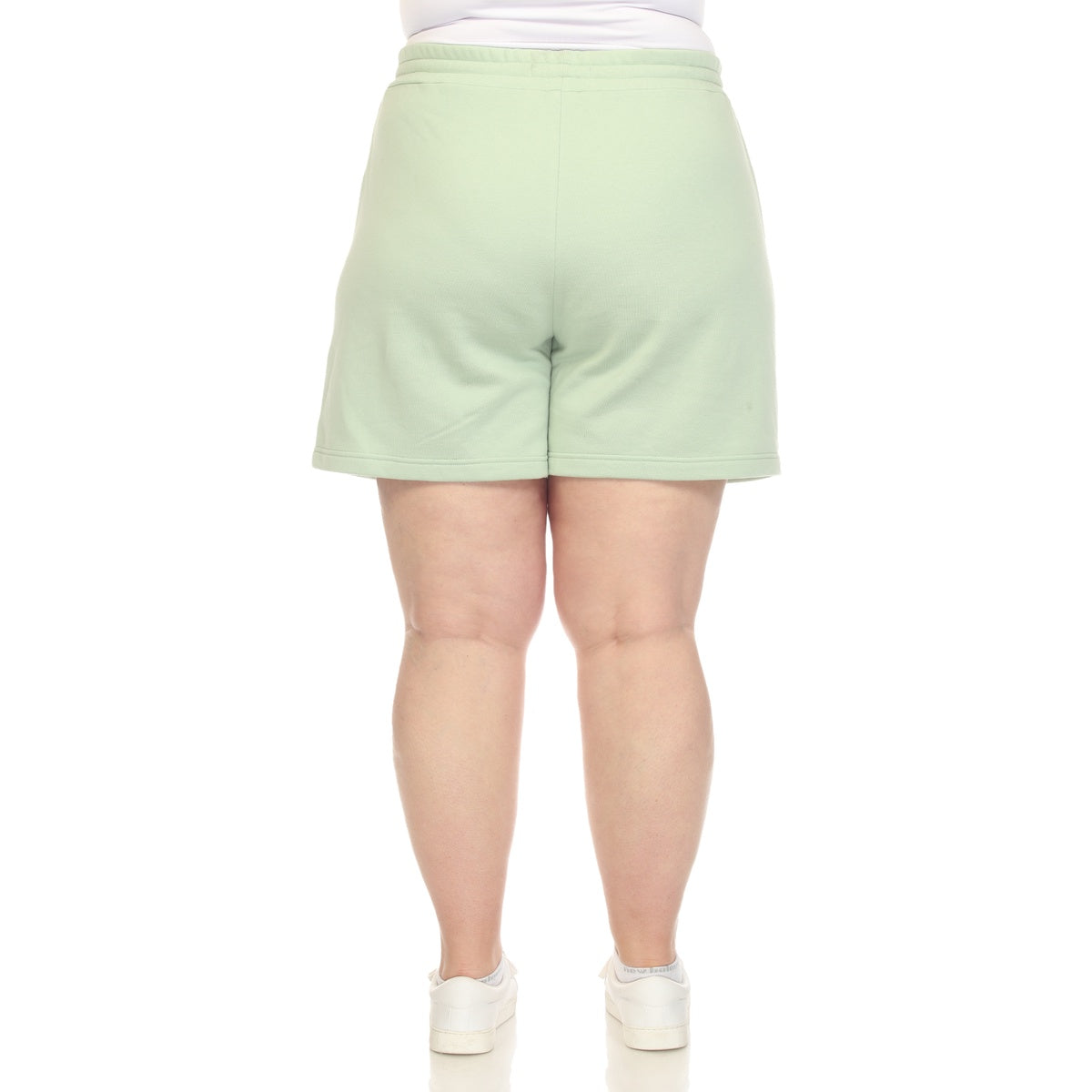  White Mark Plus Size Super Soft Drawstring Waistband Sweat Short - 1X - Bonton