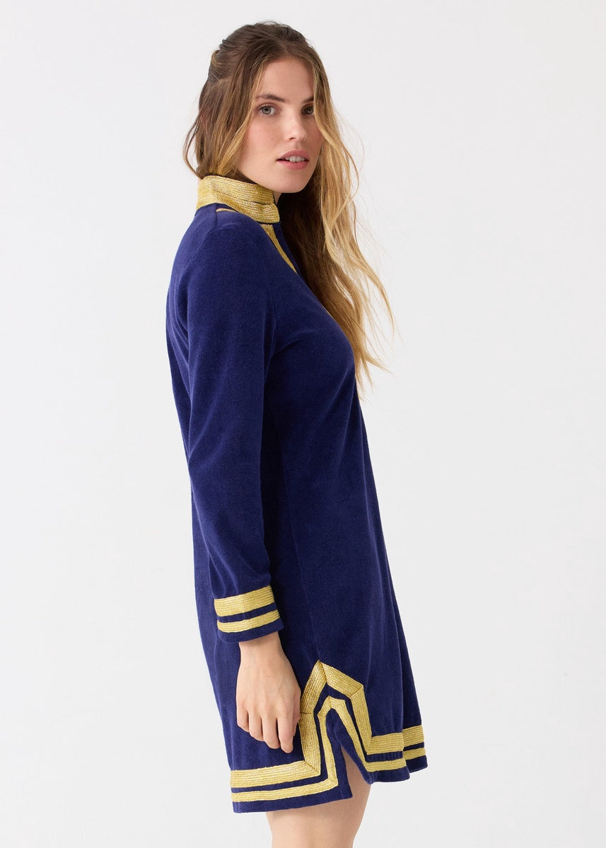  Cabana Life Navy/Gold Terry Tunic - XS - Bonton