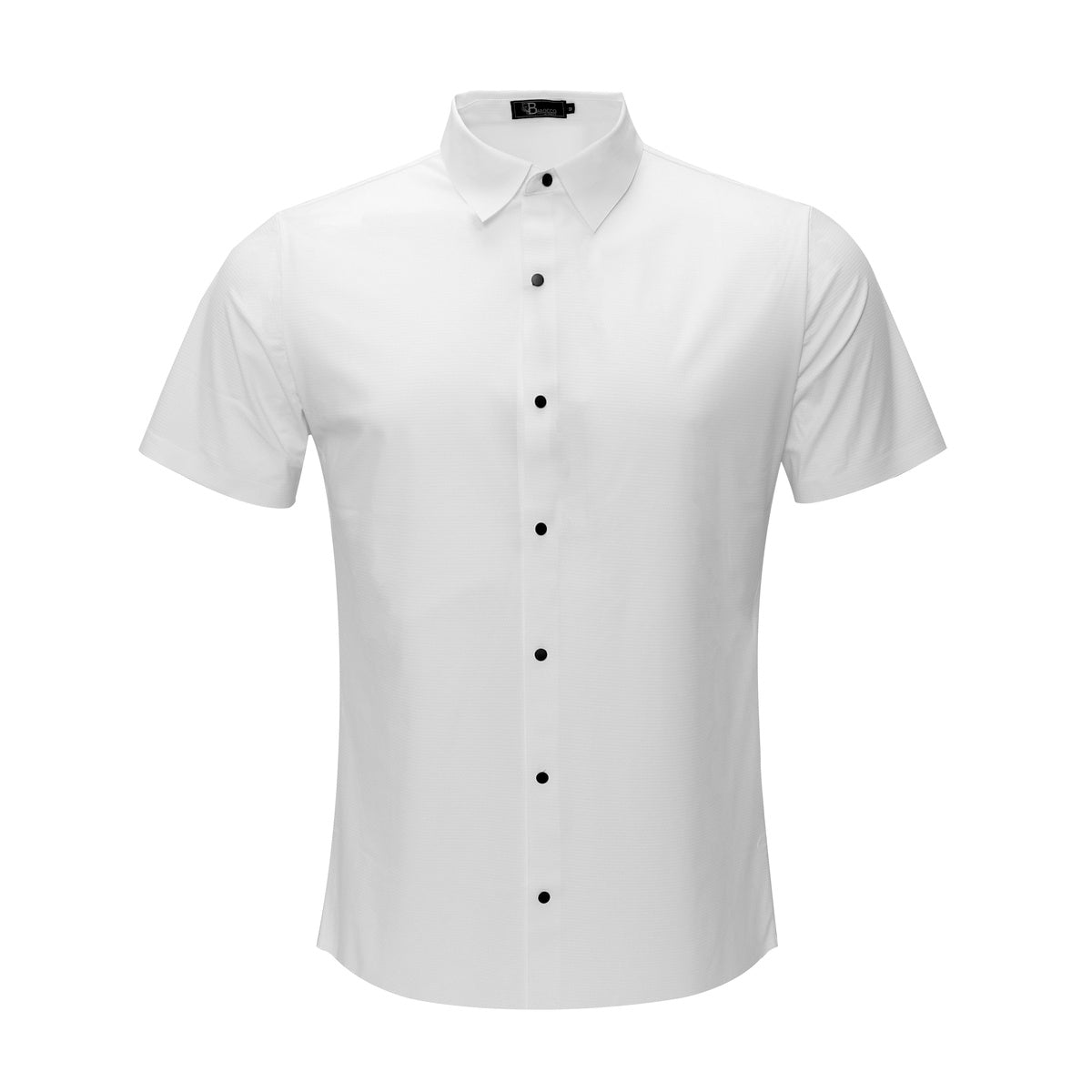  Barocco Soft Whispers Short Sleeve Button-Up Shirt - WHITE - WHITE - Bonton