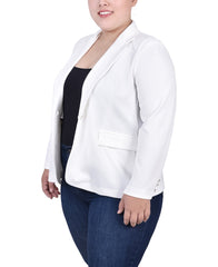 Plus Size Long Sleeve Scuba Crepe Jacket