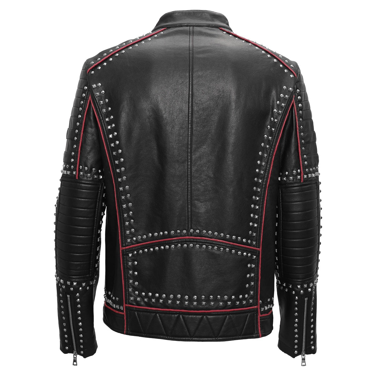  Barocco Urban Glimmer PU Leather Moto Jacket BLACK - BLACK - Bonton