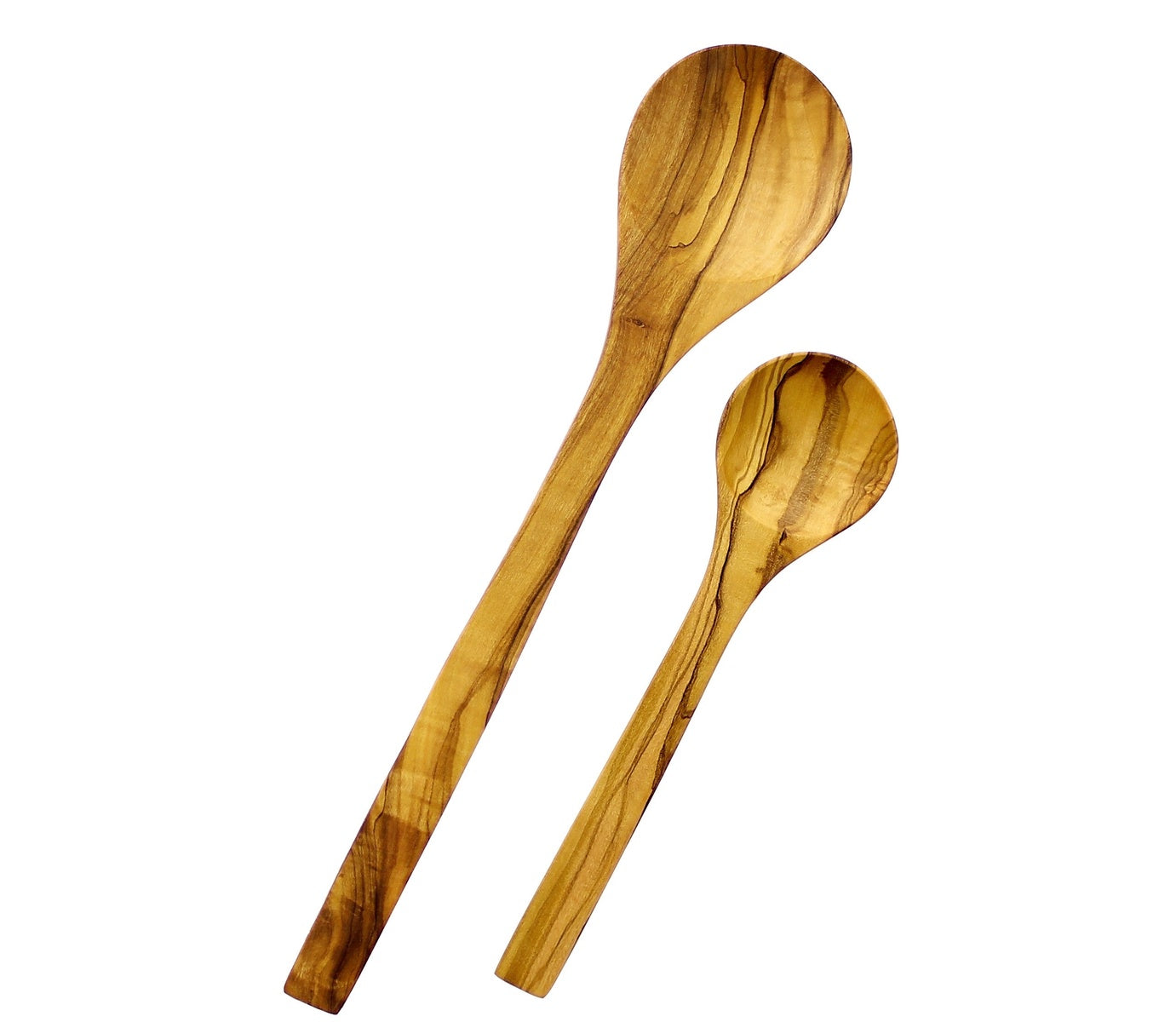  French Home Olive Wood Set of 2 Serving Spoons 8-Inch and 12-Inch - Default Title - Bonton