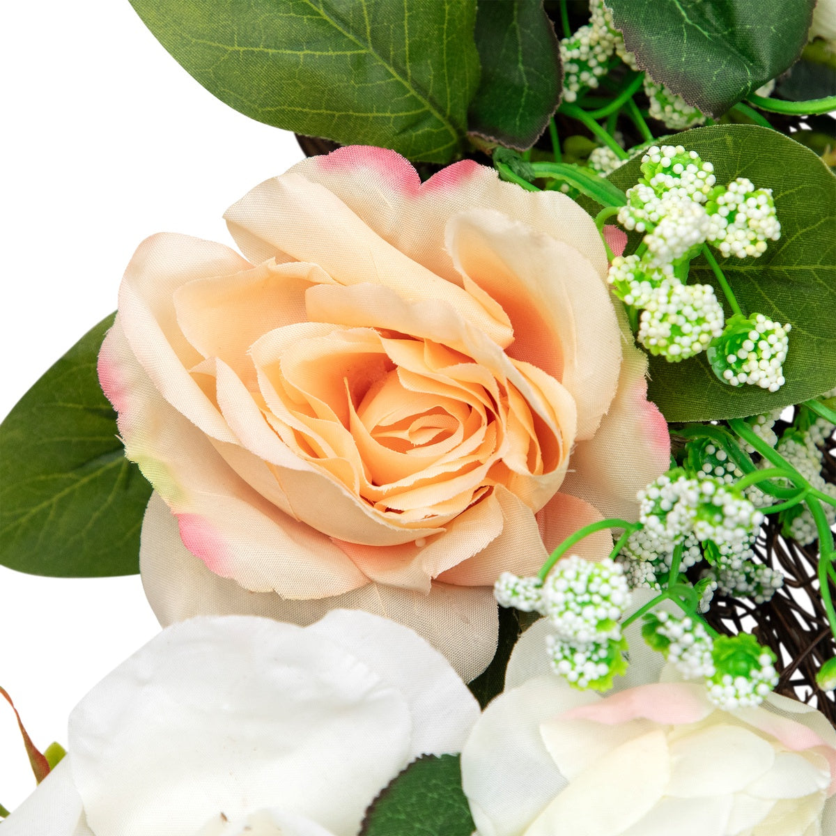  Northlight Rose and Foliage Artificial Spring Wreath - 24-Inch  Unlit - Default Title - Bonton