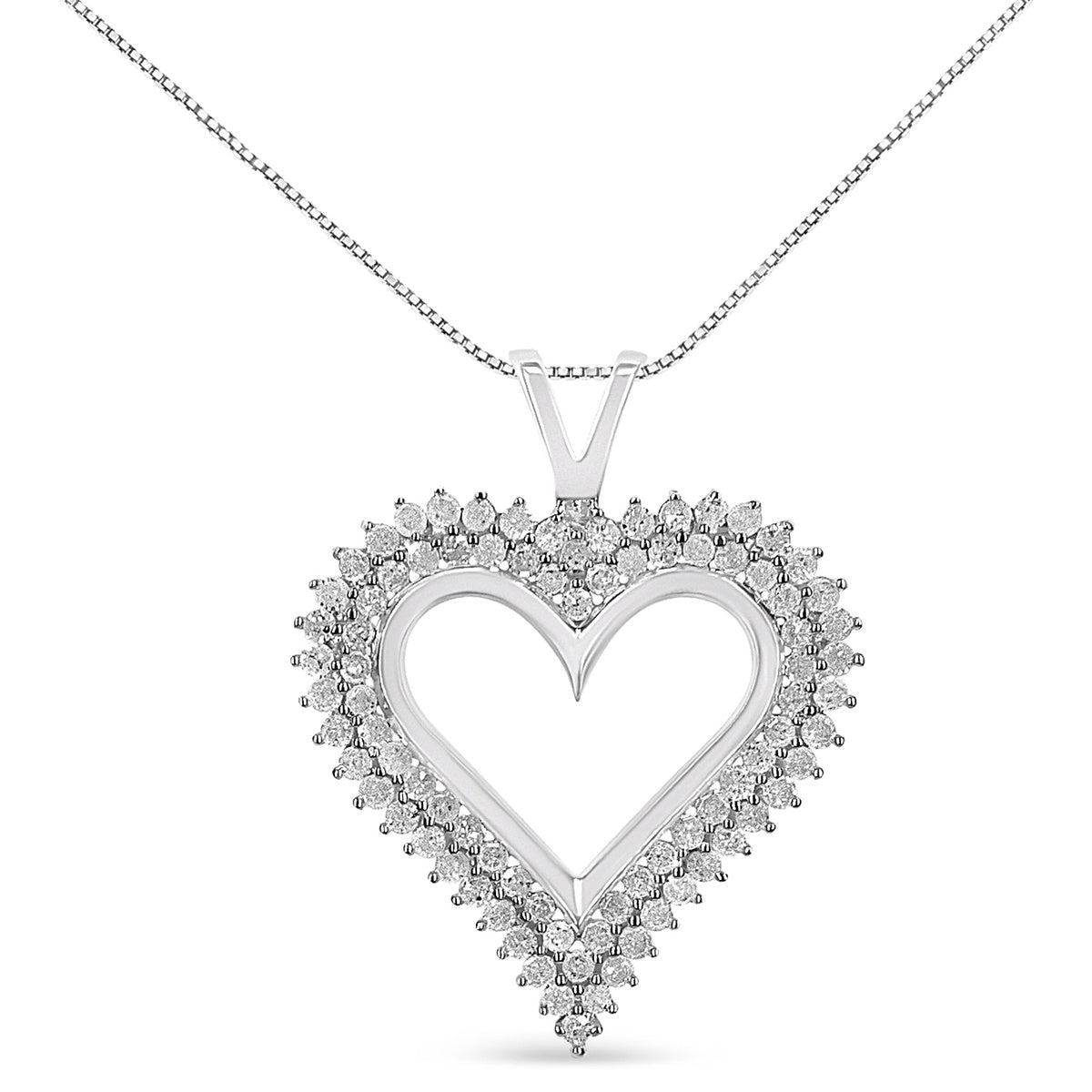  Haus of Brilliance .925 Sterling Silver 1.00 Cttw Diamond Heart 18