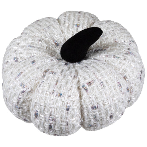 Knitted Fall Harvest Pumpkin - 7" - Ivory