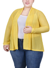 Plus Size Open Knit Cardigan