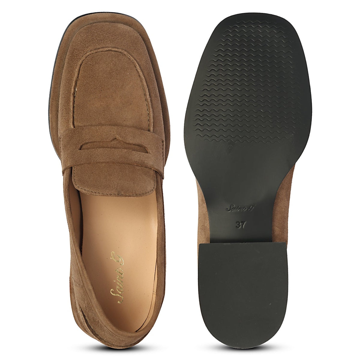  Saint G Carla Suede - Heel Loafers - Dark Taupe - Bonton