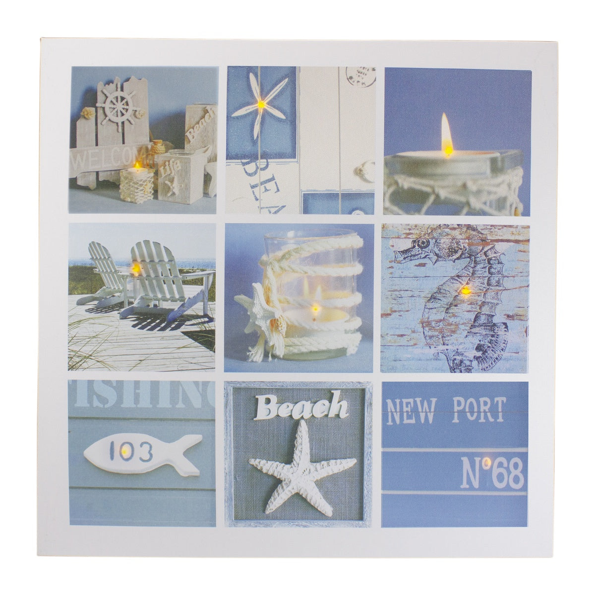  Northlight LED Lighted Summer Fun Beach Life Canvas Wall Art 19.75