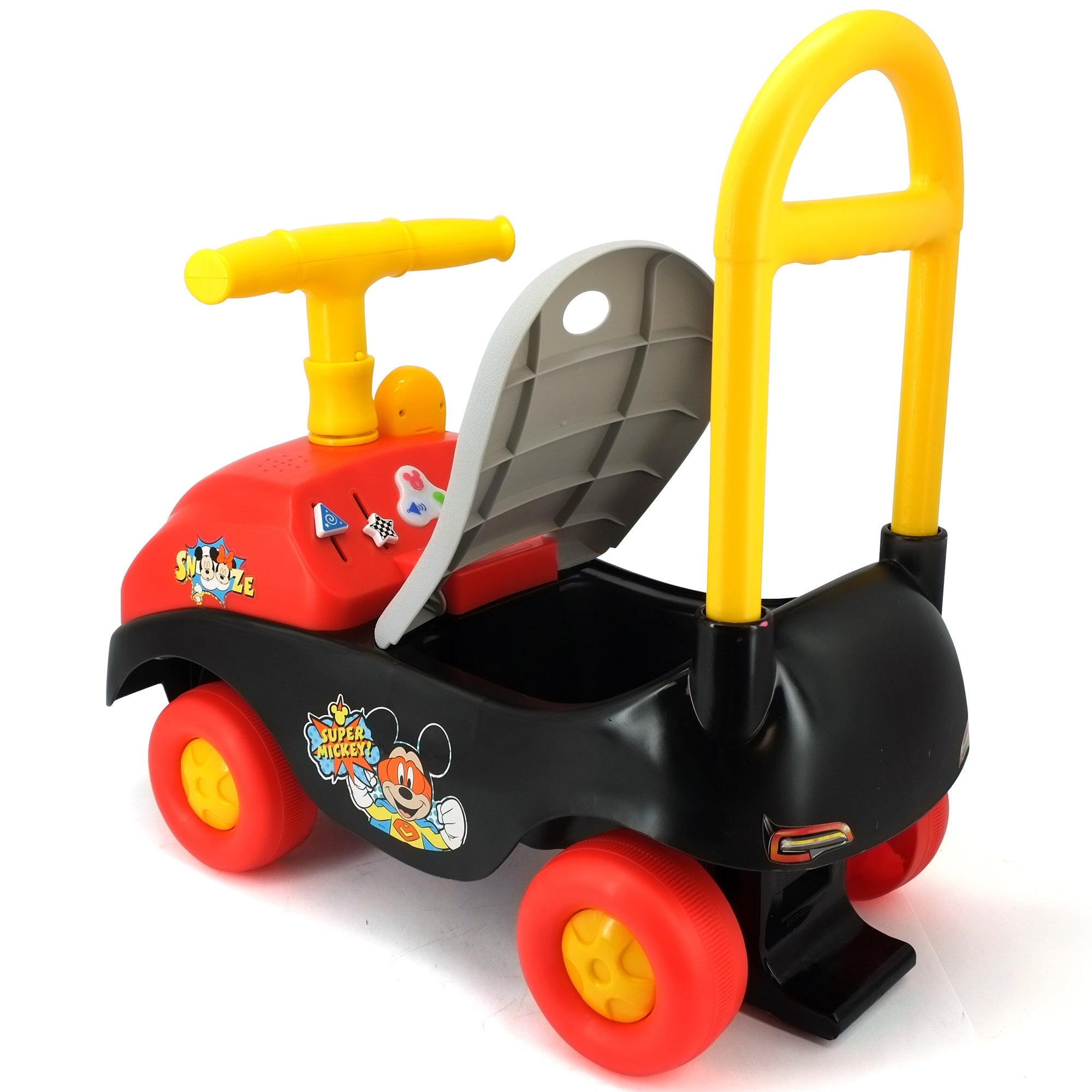  Kiddieland Kiddieland: Foldable Handle Ride-On - Mickey - Disney Foot To Floor Vehicle, Interactive Dashboard & Sounds, Toy Phone, Toddlers & Kids 18-36mo - Multi - Bonton