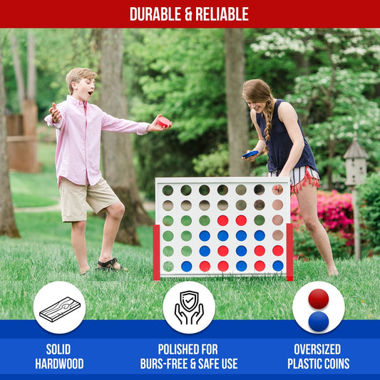 Giant Connect Four Yard Game | Jumbo 4 in a Row Outdoor Lawn Game for Families