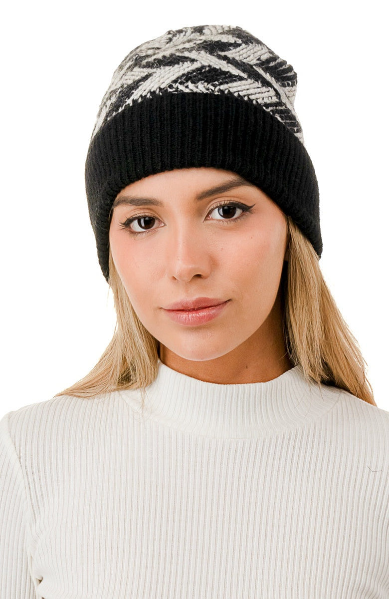  Marcus Adler Knit Pattern Beanie - Blush - Bonton