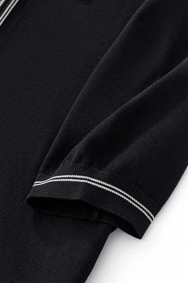  Barocco Urban Pulse Zip Polo BLACK - BLACK - Bonton