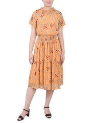 Short Sleeve Smocked Waist Dress