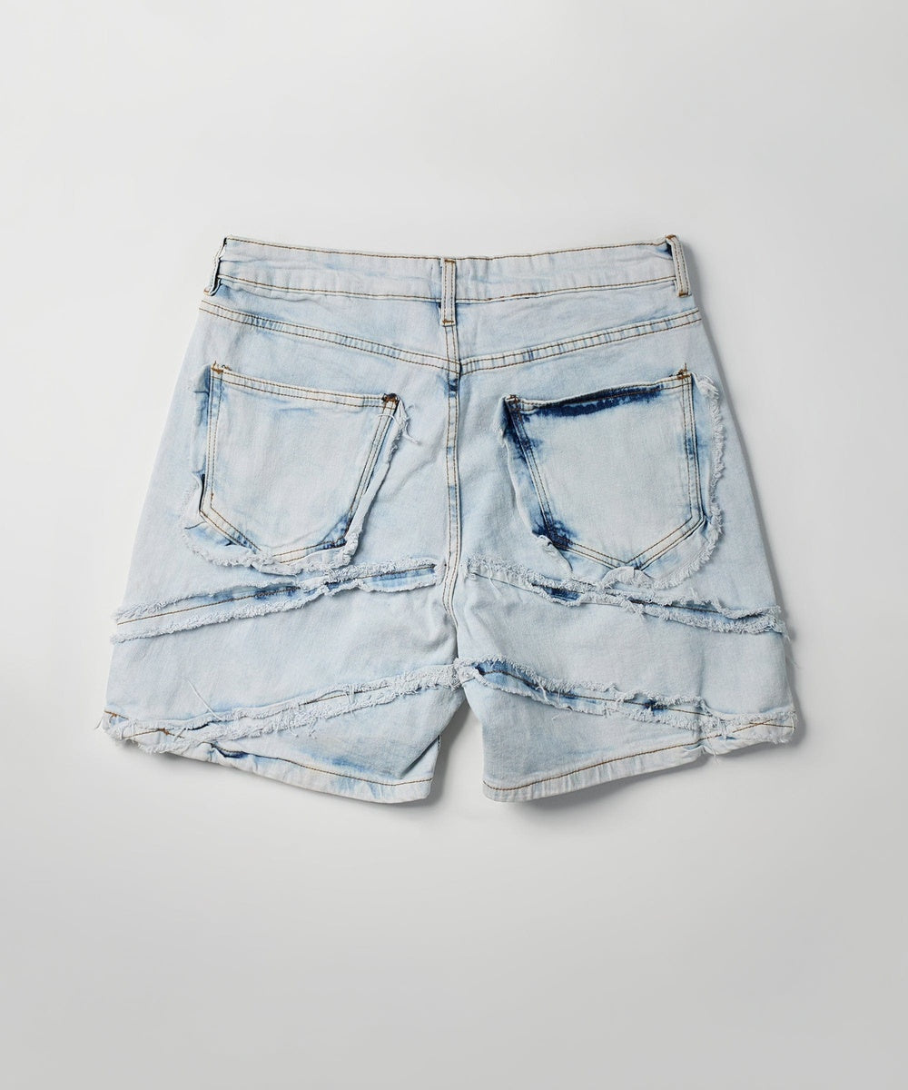  Reason Clothing Bandit Frayed Denim Short - Light Blue - LIGHT BLUE - Bonton