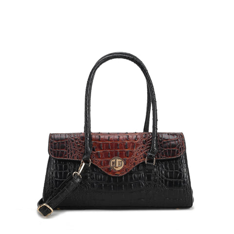 Liviana Croc-Embossed Shoulder Bag
