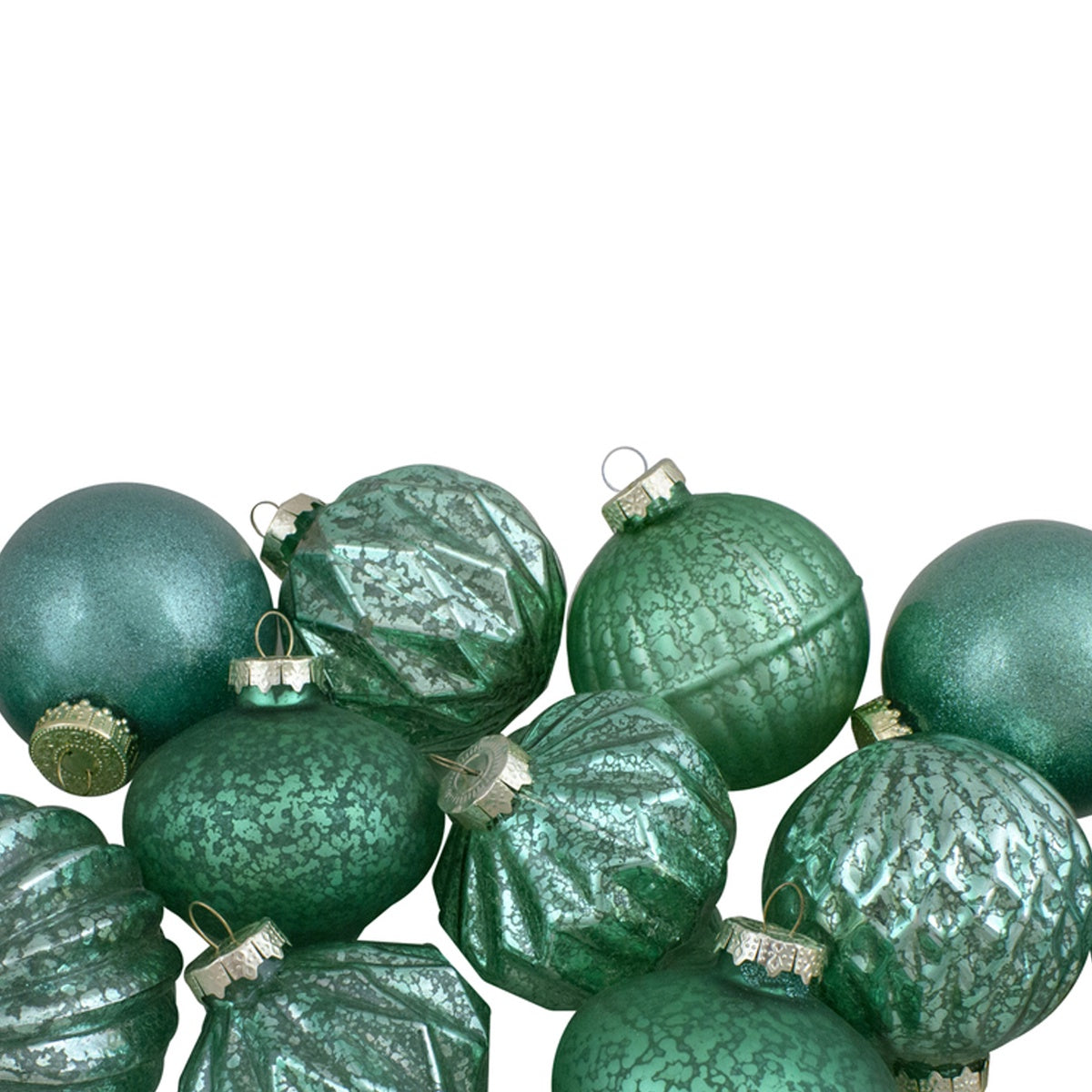  Northlight Finial and Glass Ball Christmas Ornaments - 3.25