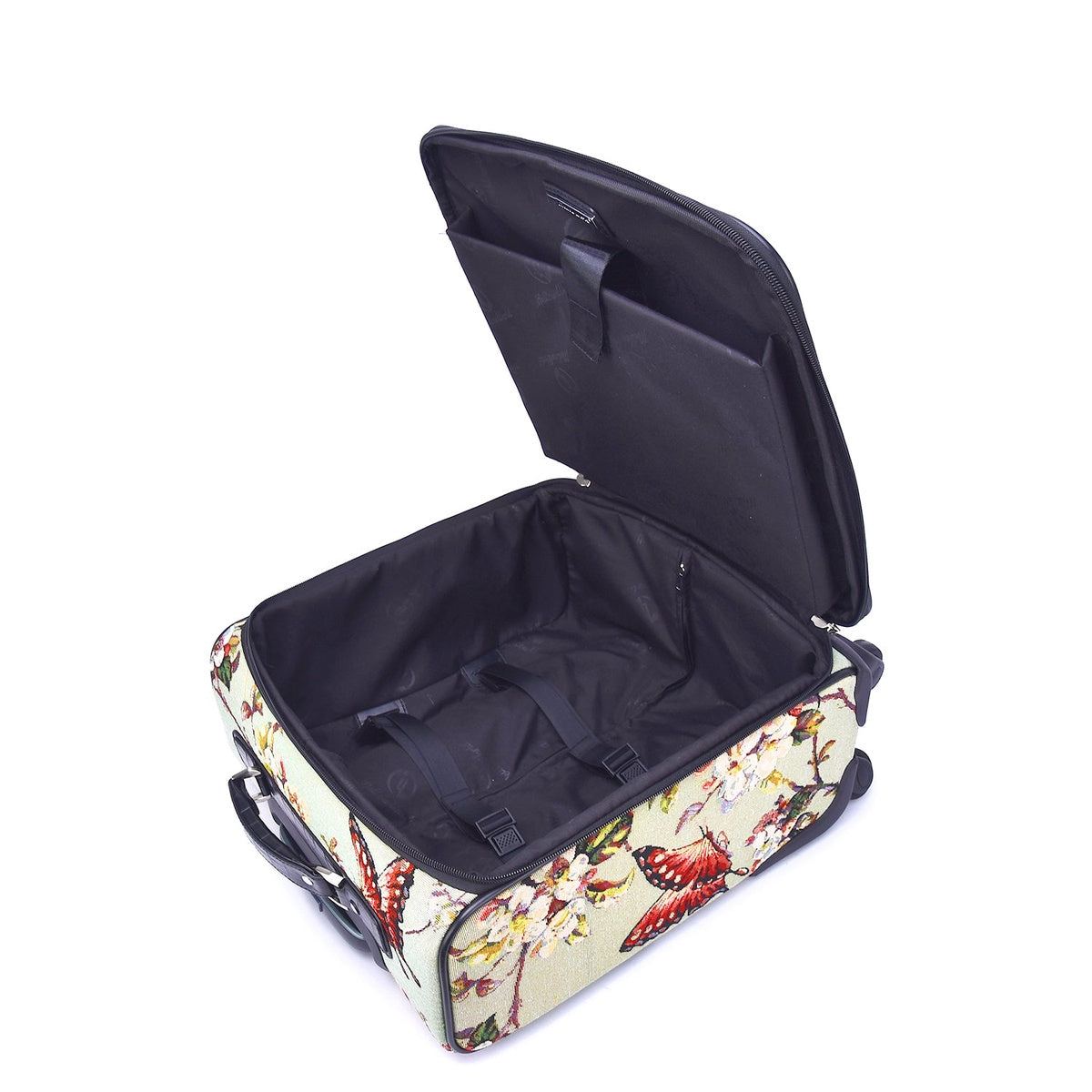  Mellow World Butterfly Hand Beaded Rolling Suitcase - Green - Bonton