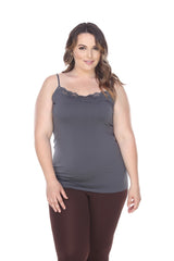 Plus Size Lace Trim Tank Top