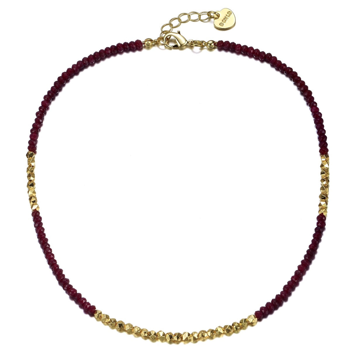  GigiGirl Kids' 14k Gold Plated With Red and Gold Plated Mineral Beads Necklace - Default Title - Bonton