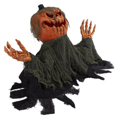 30" Black and Orange Animated Pumpkin Halloween Decoration