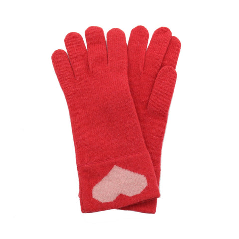 COLOR BLOCK GLOVES WITH HEART