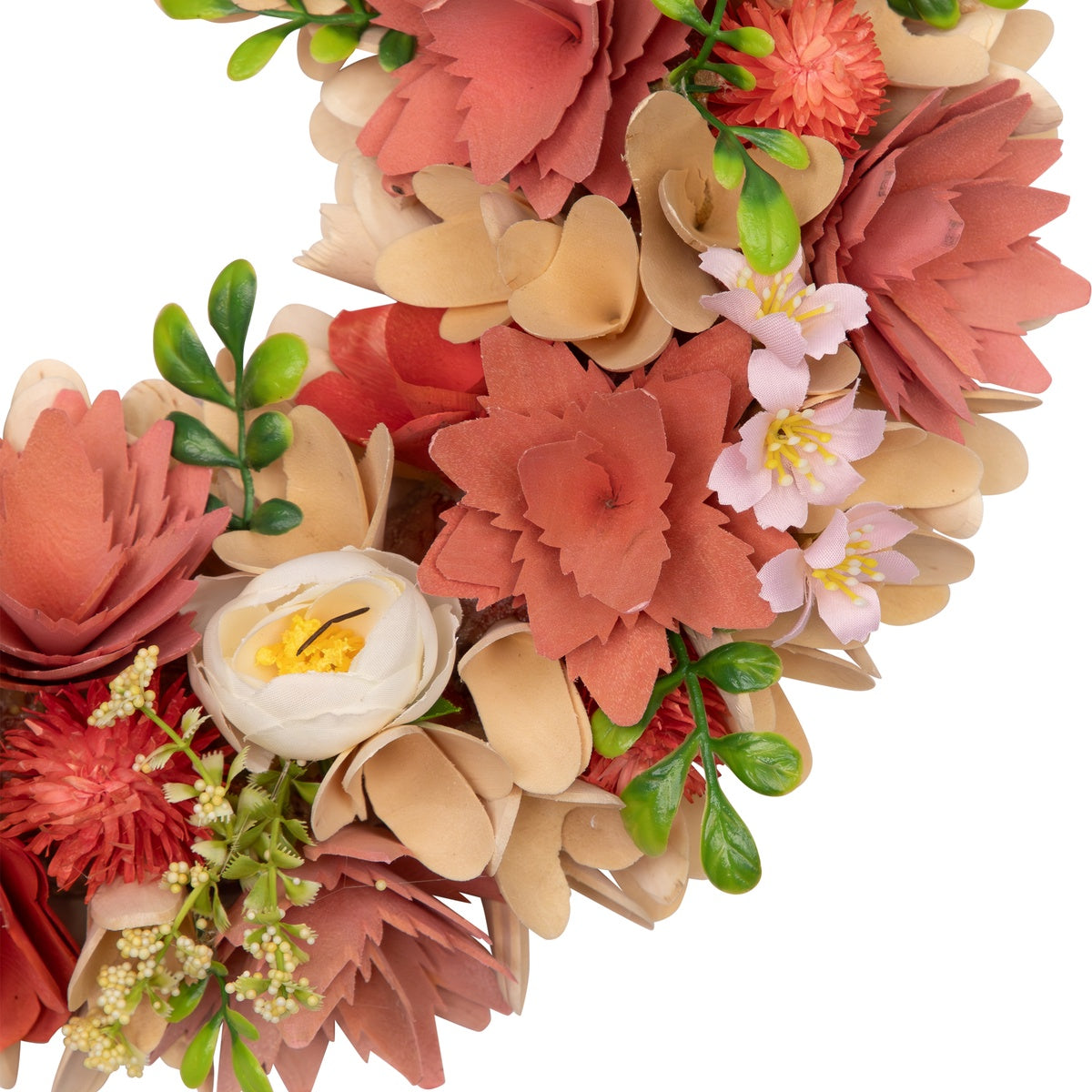  Northlight Artificial Mini Thistle Flowers Wooden Spring Wreath - 14