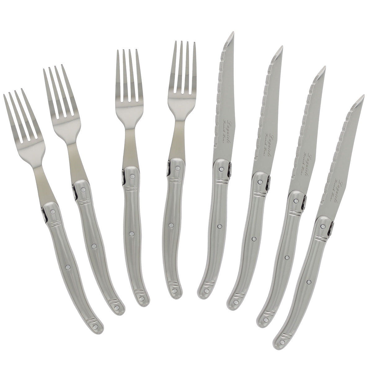  French Home 8 Piece Laguiole Stainless Steel Steak Knife and Fork Set - Default Title - Bonton