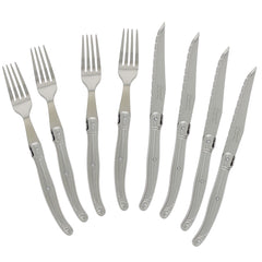 8 Piece Laguiole Stainless Steel Steak Knife and Fork Set