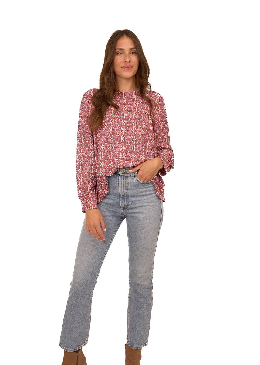  Cabana Life Camden Geo Long Sleeve Top - S - Bonton